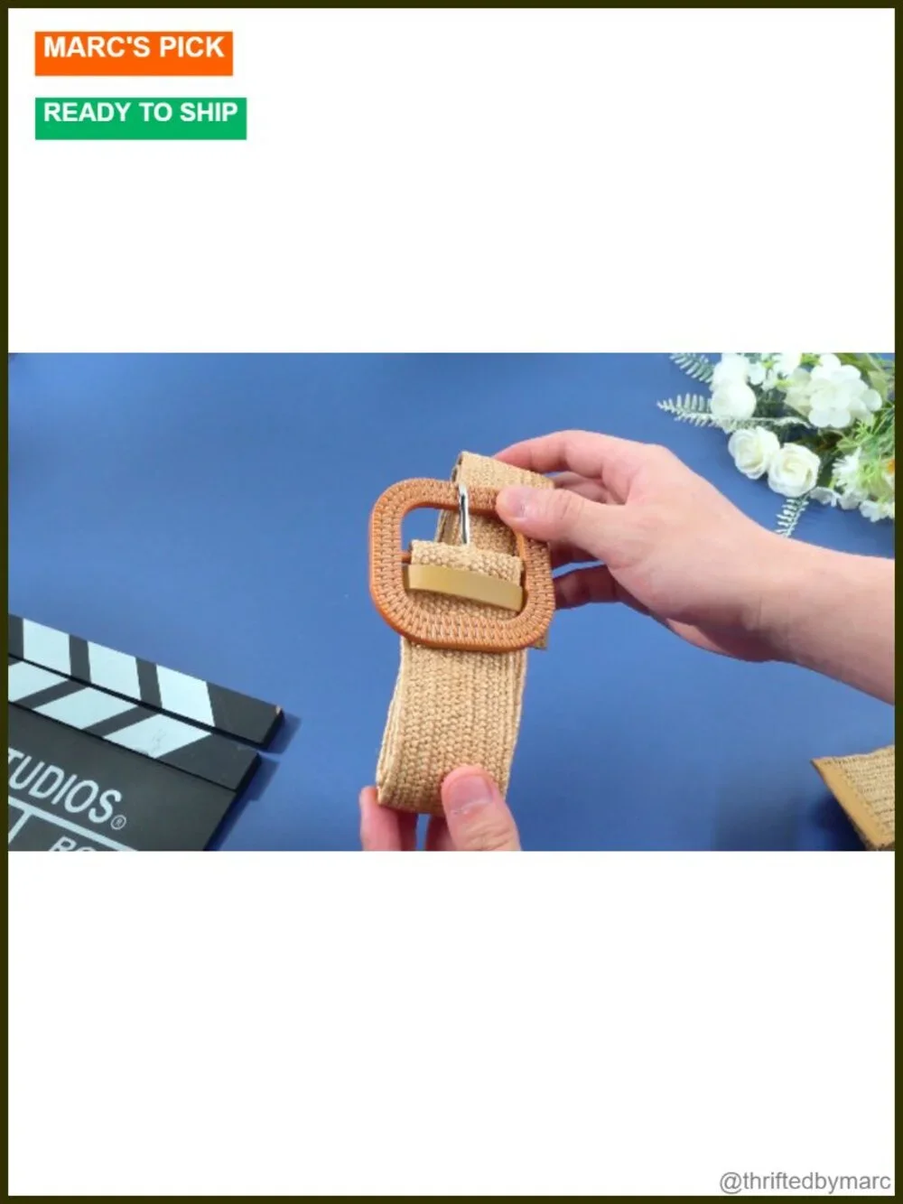 4 Pcs Women's Elastic Raffia Woven Belt Boho Rattan Buckle Stretch Straw Wide